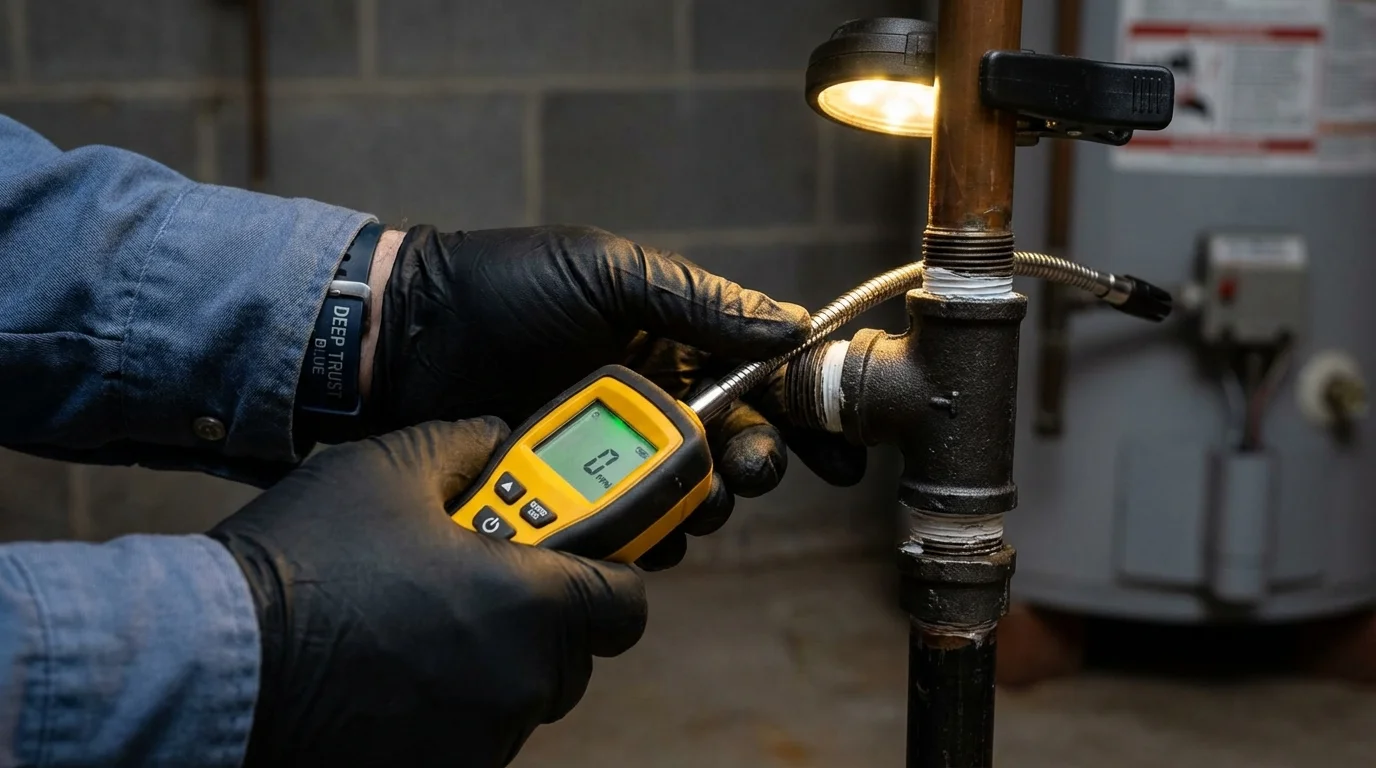Gas leak detection with electronic sniffer by Johns Plumbing LLC in Campo